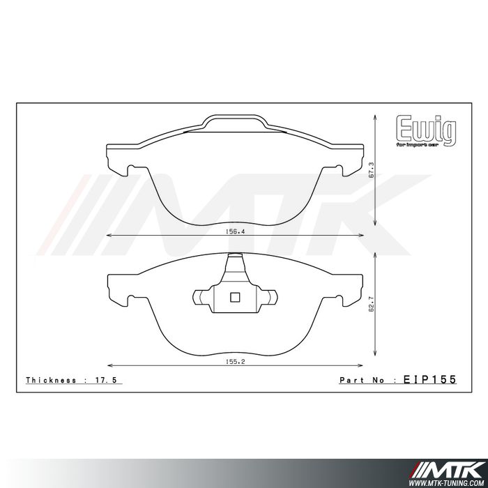 Plaquettes Endless ME20 EIP155 pour VOLVO V50